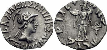 Ca 155-130 v Chr Asien Baktrien Indo-griechen Menander I..., Verzenden