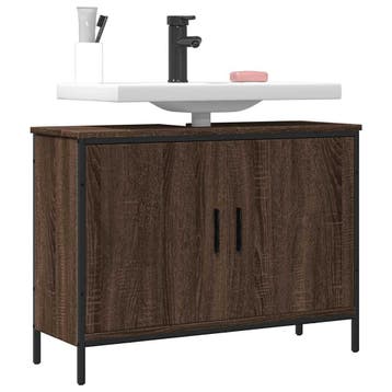 vidaXL Wastafelkast 80x30x60 cm bewerkt hout bruin, Verzenden, Nieuw