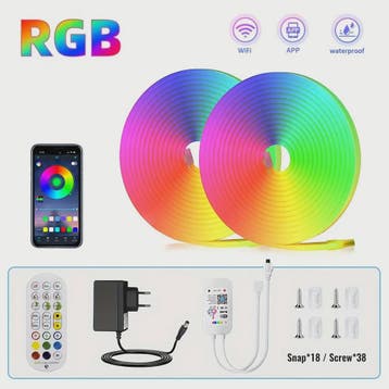 RGB LED Neon Strip Waterdicht met APP & Afstandsbediening -, Verzenden, Nieuw