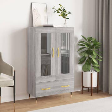 vidaXL buffetkast 69,5x31x115 cm bewerkt hout grijs sonoma, Verzenden, 100 tot 150 cm, Nieuw, 50 tot 100 cm