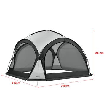 [pro.tec] Paviljoen Grästorp met LED-verlichting 345x345x247, Tuin en Terras, Verzenden, Nieuw