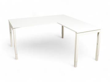 N-poot hoekbureau, 160x160cm, wit, Overige plaatsen, Ophalen of Verzenden, Gebruikt, Bureau