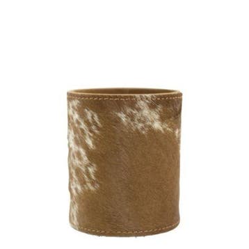 pennenbak koehuid bruin/wit 10cm, Verzenden, Nieuw