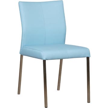 Set van 4 Leren eetkamerstoelen Basic - Toledo Sky Blue, Ophalen of Verzenden, Nieuw, Leer