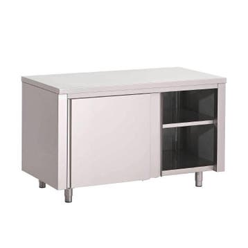 Werktafel met Schuifdeuren RVS | 7 Formaten HorecaTraders, Verzenden, Nieuw in verpakking