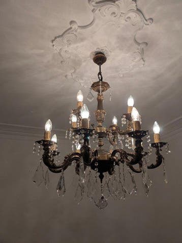 Kroonluchter - Kristal, Brons - Gigante 12 lampen