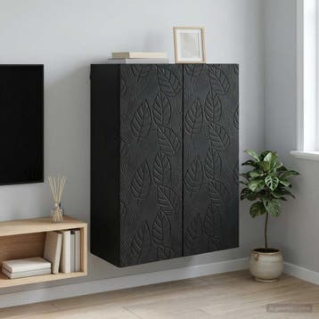 vidaXL Wandkast 66 x 34,5 x 90 cm Bewerkt hout Zwart, Huis en Inrichting, Kasten | Overige, Verzenden, Nieuw