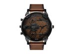 Diesel MR. DADDY SLIM - Polshorloge 54 mm - Bruin leren band, Verzenden, Nieuw