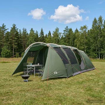 vidaXL Tunneltent Groen 675 x 392 x 210 cm, Caravans en Kamperen, Verzenden, Nieuw, Tot en met 2