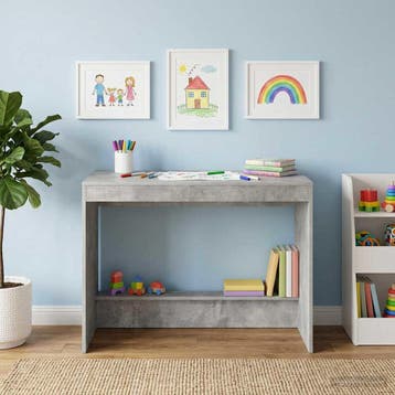 vidaXL Bed Bureau Betongrijs Bewerkt hout 100 x 45 x 75 cm, Verzenden, Nieuw