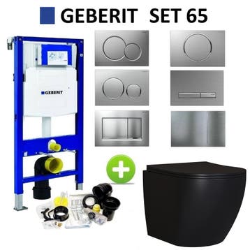 Geberit UP320 Mat Zwart Toiletset set65 Mudo Randloos met, Ophalen of Verzenden, Nieuw