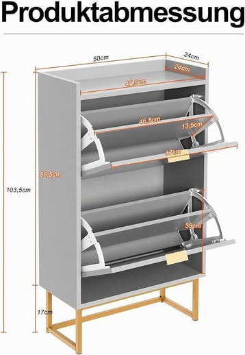 UEV Schoenenkast met 2 kleppen, smal, schoenenkast voor hal, Verzenden, Zo goed als nieuw