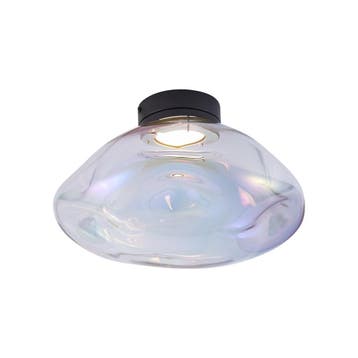 Design plafondlamp zwart met regenboog glas - Gemma, Verzenden, Nieuw, Glas