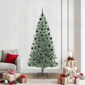 vidaXL Kunstmatige Kerstboom Sneeuw Gevlochten met LED Licht, Diversen, Kerst, Verzenden, Nieuw