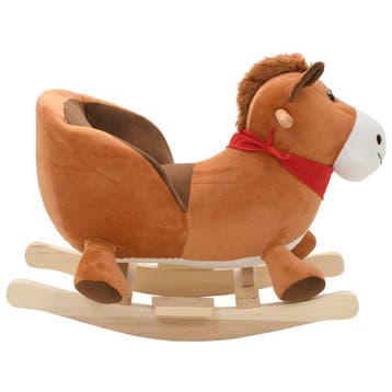 vidaXL Hobbeldier paard met rugleuning 60x32x50 cm pluche, Verzenden, Nieuw