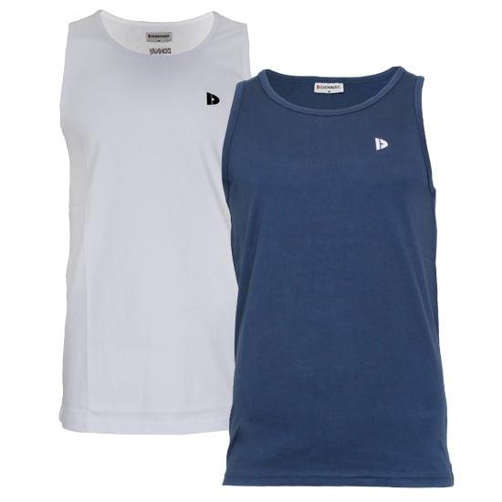Donnay Donnay Heren - 2-Pack - Singlet James - Wit & Navy, Kleding | Heren, T-shirts, Nieuw, Verzenden