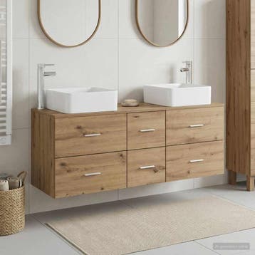 vidaXL Badkamerkastenset 3 st Artisanaal eiken 49,5 x 41 x, Verzenden, Nieuw