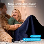 2dekans | Auronic Elektrische Deken - Warmtedeken - Sherpa, Huis en Inrichting, Ophalen of Verzenden, Zo goed als nieuw, Blauw