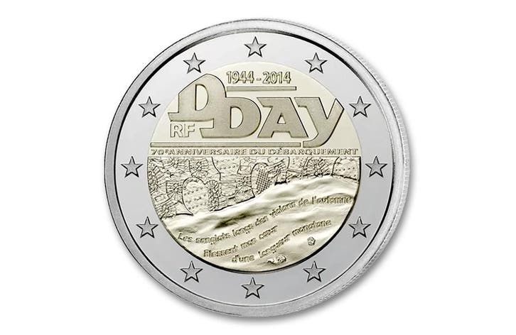 2 euro 70 jaar D-Day 2014 - Frankrijk, Postzegels en Munten, Munten | Europa | Euromunten, Verzenden