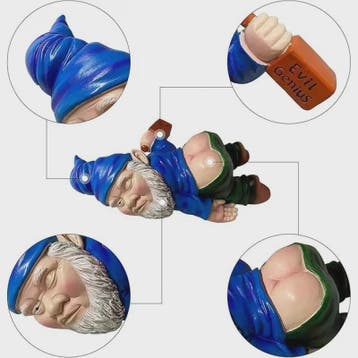 Grappige Dronken Tuinkabouter Beeldje - Resin Tuindecoratie, Verzenden, Nieuw