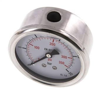 0..25 Bar Glycerine Manometer Achteraansluiting RVS/Messing, Verzenden, Nieuw