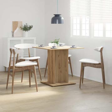 vidaXL Eettafel 80x80x75 cm bewerkt hout artisanaal, Huis en Inrichting, Tafels | Eettafels, Verzenden, Nieuw