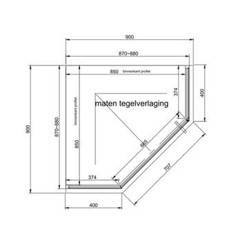 Aanbieding: Douchecabine Van Rijn ST04 Vijfhoek Helder incl., Ophalen of Verzenden, Nieuw