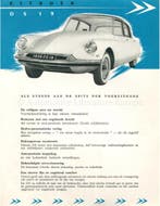 1955 CITROEN DS 19 LEAFLET NEDERLANDS, Nieuw, Author