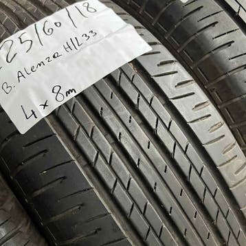 4 x Bridgestone 225-60-18 Zomerbanden 8mm, 18 inch, Gebruikt, Ophalen of Verzenden, Band(en)