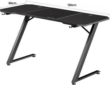 Gaming bureau - Gaming desk - Gaming tafel - 120x60 cm - Zwa, Verzenden, Zo goed als nieuw