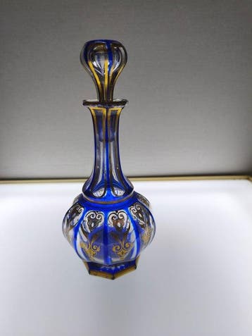 Baccarat - Parfumfles - Empire blauw kobalt XIXe-eeuw -