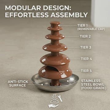 Draagbare Chocoladefontein Machine 6-Tier - Perfect voor Fee, Verzenden, Nieuw