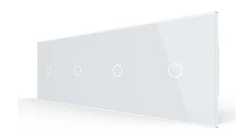 Livolo Touch Lichtschakelaar 4-Voudig | Wit Glas | 1+1+1+1, Ophalen of Verzenden, Nieuw, Schakelaar
