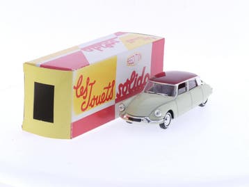 Schaal 1:43 Solido Citroen DS 19 1956 Magnolia & Rojo #4244, Ophalen of Verzenden, Gebruikt, Solido