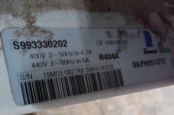 Silensys Tecumseh Vriesmotor - SILFH2511ZTZ - R404A - 2,2kW, Gebruikt