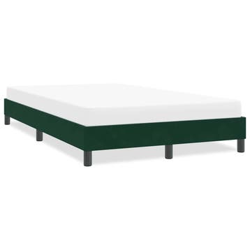 vidaXL Bedframe zonder matras 120x220 cm fluweel donkergroen, Huis en Inrichting, Slaapkamer | Bedden, Verzenden, Stof, Groen