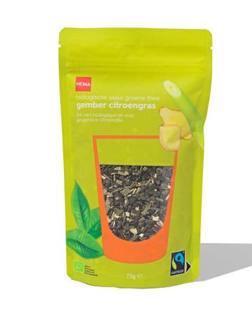 HEMA Navulling bio groene thee gember-citroengras 75gr, Verzenden