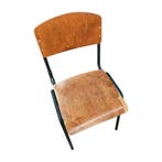 Houten retro stoel met metalen frame, 800x420x480 mm,, Ophalen of Verzenden, Gebruikt, Overige typen