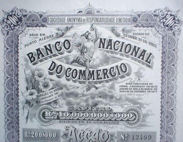 Brazilië. 6 Stocks 2 x Brazil, 1 x Banco National do, Antiek en Kunst
