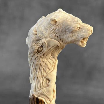 Snijwerk, NO RESERVE PRICE - Stunning animals totem carving