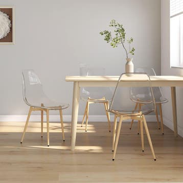 Eetkamerstoelen 4 stuks - Transparant | Retourdeal 35% ko..., Kunststof, Overige kleuren, Ophalen of Verzenden, Zo goed als nieuw