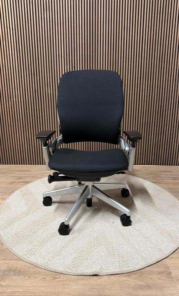 Steelcase Leap V2 Platinum Bureaustoel - Nieuwe Stof en Foam, Verzenden, Zwart, Zo goed als nieuw, Bureaustoel
