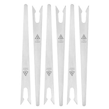 Triangle Antipasti Vorkenset – 6 Stuks – Roestvrij Staal, Ophalen of Verzenden, Nieuw, Hout