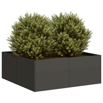 vidaXL Plantenbak 80x80x30 cm staal zwart, Tuin en Terras, Bloembakken en Plantenbakken, Verzenden, Nieuw, Metaal