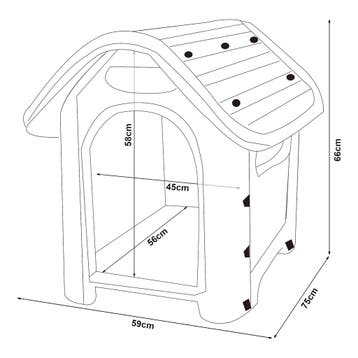 Hondenhok Bello kunststof wit en groen 75x59x66 cm [en.casa], Dieren en Toebehoren, Verzenden, Nieuw