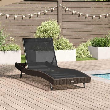vidaXL Ligstoel 197 x 70 x 82 cm poly rattan, Verzenden, Nieuw