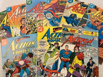 Action Comics (1938) 9 comics in range # 460 to 494! Bronze, Boeken, Nieuw