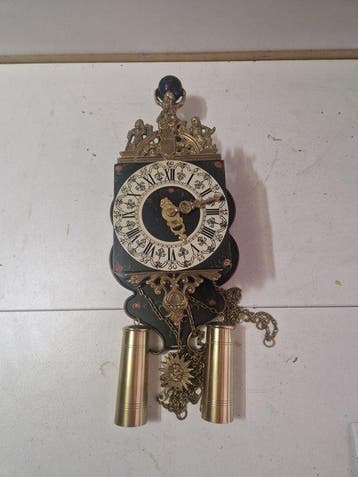 Regulateur wandklok - Art Deco Hout, Glas, Brons - 1960-1970