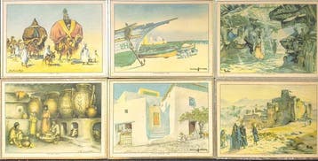 unknown - 6 French Educational school posters (Maghreb) -