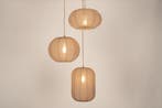 Rietveld Hanglampen - Taupe - Stof, Metaal, Verzenden, Nieuw